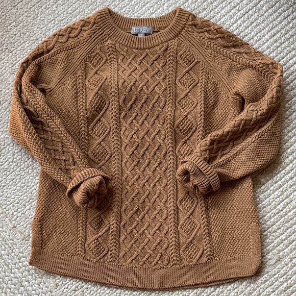 J. Crew Women's Cable Knit Sweater - brown - Picture 1 of 3